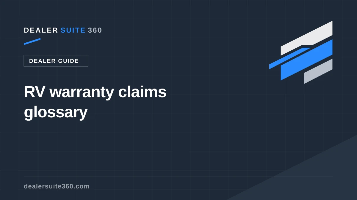 RV warranty claims glossary
