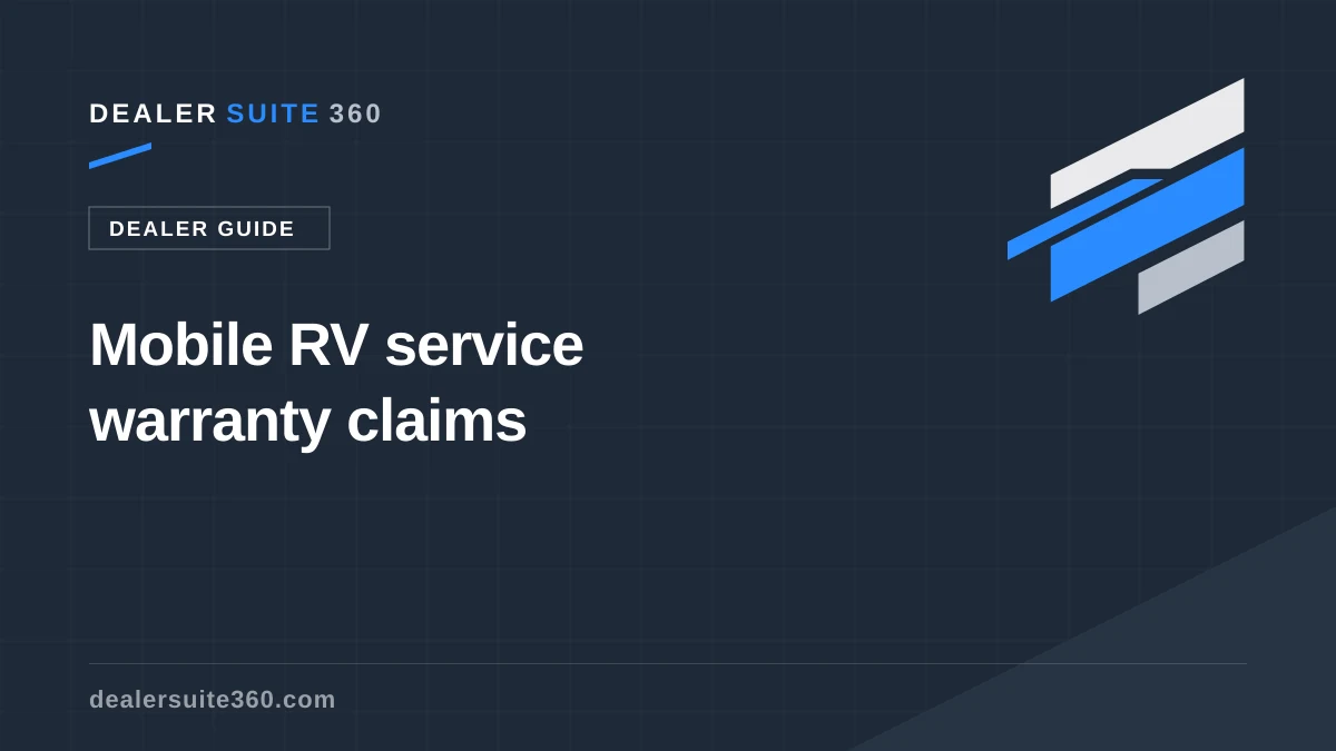 Mobile RV service warranty claims