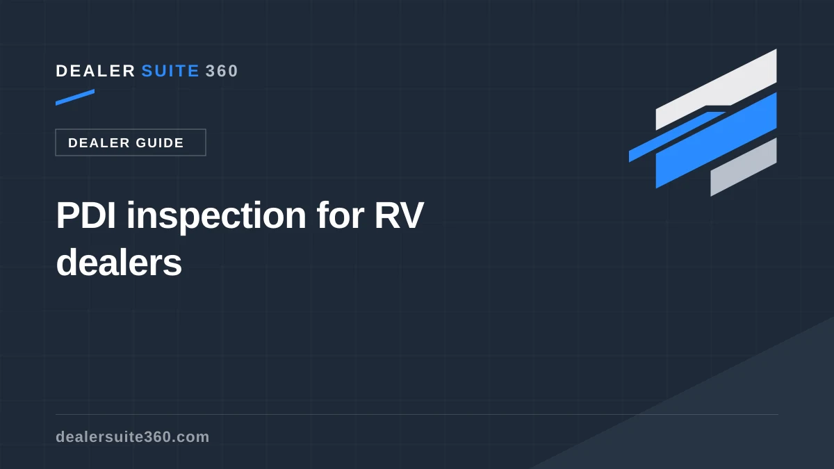 PDI inspection for RV dealers: the warranty angle