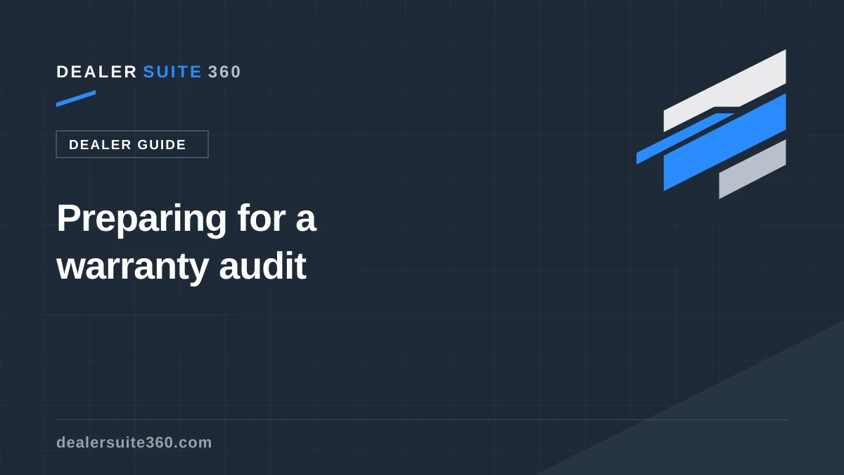 Preparing for a warranty audit