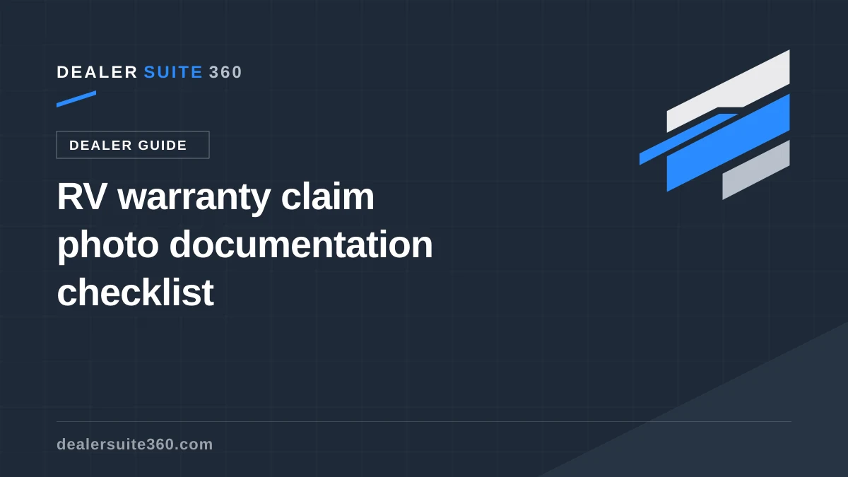 RV warranty claim photo documentation checklist