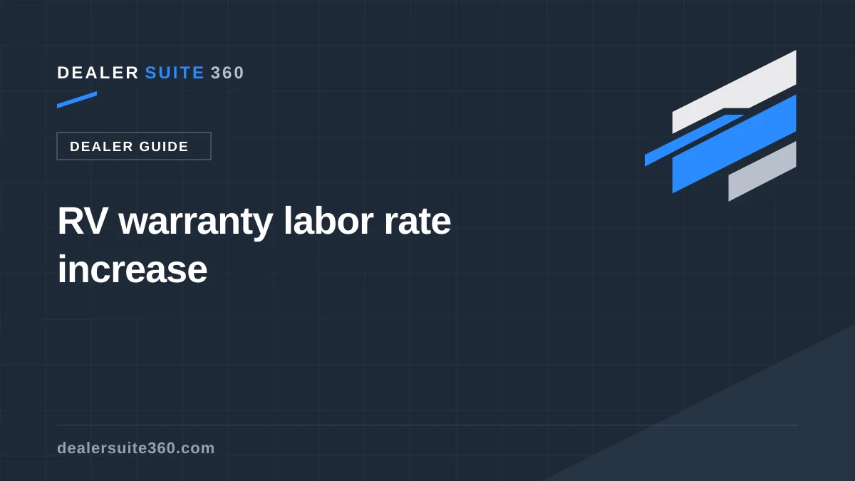 RV warranty labor rate increase