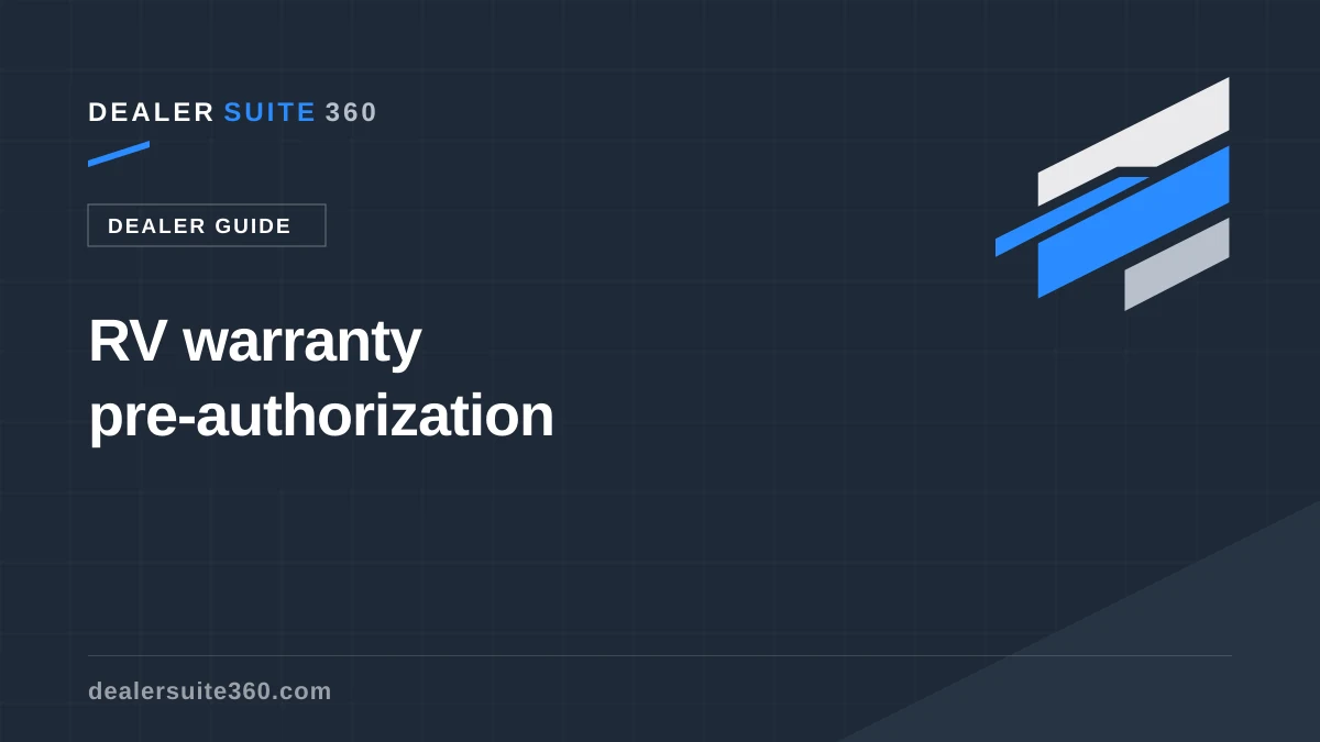 RV warranty pre-authorization